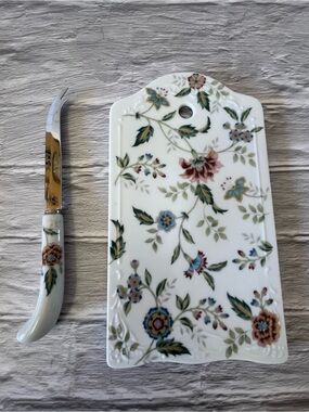 New Andrea By Sadek Floral Cheese Board & Knife Set Buckingham Floral Japan